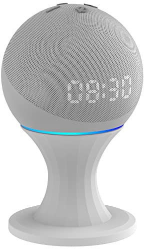 Aokicase JZT01 Compatible with Alexa Echo Dot 4 Holder Desktop Stand Holder Accessories, No Screws Required, Speaker Accessories Rack (Alexa Echo Dot 4, White)