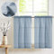 Vangao Leinenoptik Scheibengardinen Modern Küche Blau Bistrogardine 2er Set 65Bx60Hcm Küchengardinen mit Stangendurchzug für Wohnwagen Landhausstil Bauernhaus Gardinen Kurz Vorhang Halbtransparente