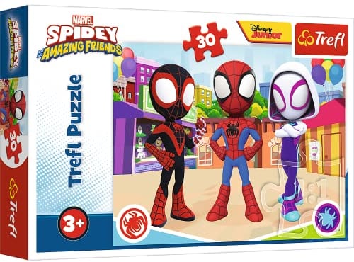 Trefl Spidey 30 Piece Jigsaw Puzzles Age 3+ For Kids - Marvel Spiderman Puzzle For Children Easy Hold - For Ages 3+