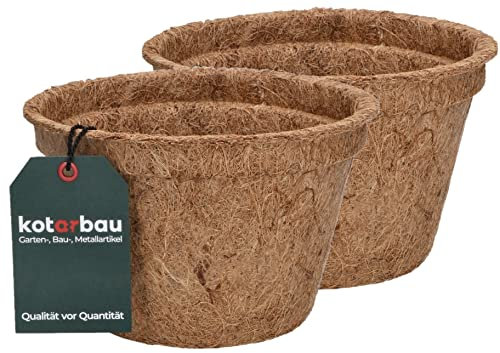 KOTARBAU® 2er Set Blumentopf Pflanztopf aus Kokosfaser 18 x 11,5 cm