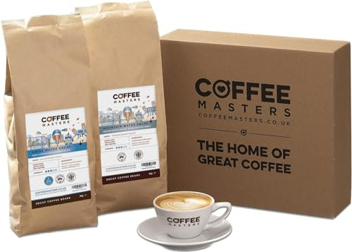 Coffee Masters Decaf Coffee Gift Set - Includes 1kg Swiss Water and 1kg Mountain Water Decaffeinated Espresso Beans - Beautifully Packaged Ready to Give, 2kg