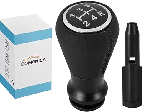 DOMENICA Pomo Palanca de Cambios Cuero Compatible de Peugeot 106 107 205 206 207 301 306 307 308 406 407 408 508 605 806 807 2008 3008 5008 Citroen C2 C3 C4 C5 Picasso Saxo Xsara Elysee (Negro)