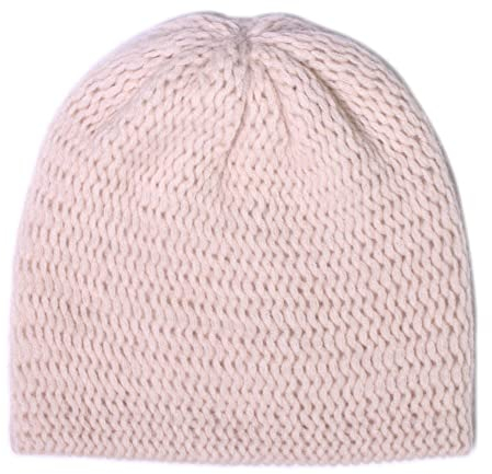 Tumelo 100% Kaschmir Mütze Damen & Herren, edle Cashmere Beanie Strickmütze, Unisex, warme Wintermütze - Beige