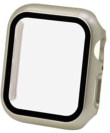 OcioDual Protezione con vetro temperato compatibile con Apple Watch 4/5/6 SE (44 mm) Oro Bianco