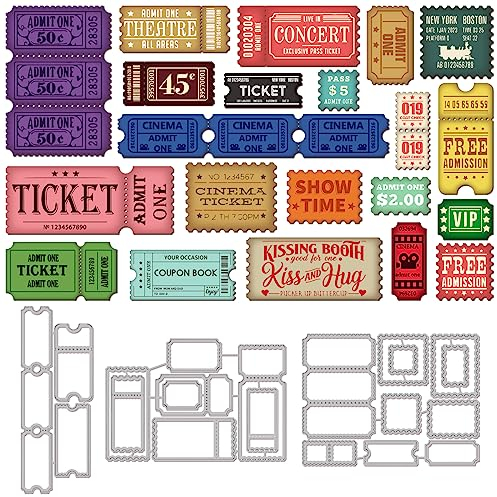 GLOBLELAND Briefmarkenrahmen-Stanzformen Für DIY Scrapbooking, Metalltickets, Rahmenstanzungen, Prägeschablonen, Vorlage Für Die Herstellung von Papierkarten, Dekorationsalbum