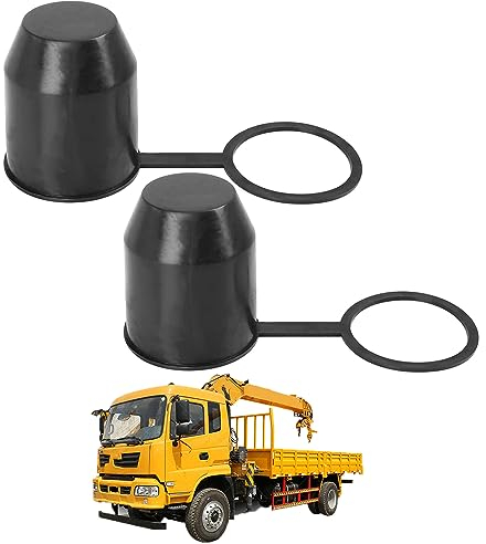 KOMUNJ 2 Stück Anhängerkupplung Abdeckkappe, Staubdicht und Wasserdicht für Auto, Wohnmobil, Anhänger Kugelkopfschutz (Schwarz)