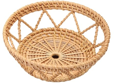 Cesta de pan de ratán ovalada de mimbre, cuenco de frutas tejida a mano, cesta de pan, cuencos ovalados para almacenamiento de alimentos, bandeja de mimbre para pan, aperitivos, verduras (cuenco)