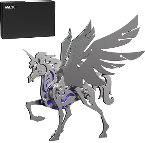 Amecon 3D Metall Puzzles Kit für Erwachsene Einhorn 121 Stück 3D Metal Puzzle Mechanische Montage Modell, Adventskalender 2023 Weihnachten Puzzle Geschenk Ornamente