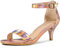 Perphy Open Toe Ankle Strap Kitten Heel Sandals for Women Rose Gold 7 UK/Label Size 9 US
