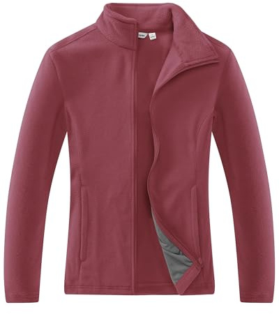 33,000ft Damen Fleecejacke mit Durchgehendem Reißverschluss mit 4 Taschen | Leicht, Warm, Stehkragen, Atmungsaktiv, Weich, Pillingresistent, für Wandern, Freizeit, Sport, Outdoor