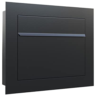 Unterputz-Briefkasten, Design Einbaubriefkasten Sora Schwarz - Bravios