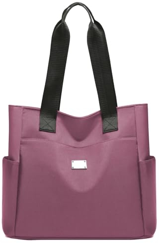 URAQT Tasche Damen Umhängetasche, Wasserdichte Nylon Handtasche mit Mehreren Taschen Reißverschluss Großer Kapazität Tote Bag Damen Handtasche Schultertaschen für Schule Arbeit Reisen Einkaufen