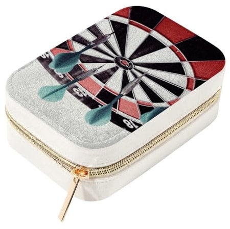 RODAILYCAY Darts Samt-Schmuckschatulle, tragbarer Aufbewahrungs-Organizer für Ringe, Halsketten, Ohrringe, Armbänder, ideal für Damen und Mädchen