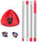 Base de Cabezal de fregona giratoria roja con Mango de fregona para Vileda Turbo Spin 2en 1,3en1, Repuesto de Repuesto de fregona Triangular para Turbo Smart/EasyWring&Cleaning Accesorio de fregona