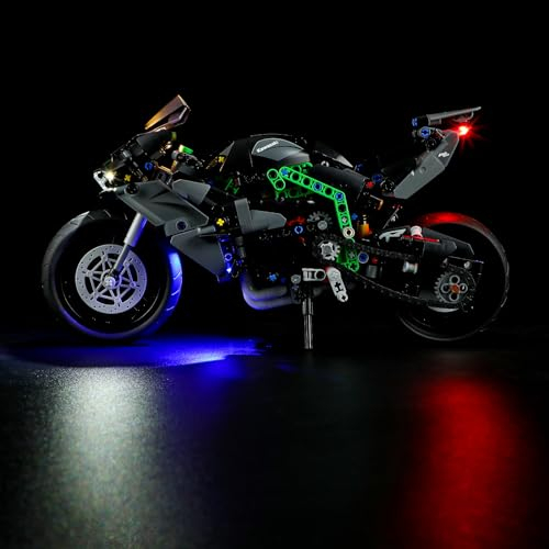 YEABRICKS LED Lumière pour Lego-42170 Technic La Moto Kawasaki Ninja H2R Modèle de Blocs de Construction (Ensemble Lego Non Inclus)
