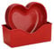 Generic Red Heart-Shaped Plate, 5pcs S Disc with Base, PP Plastic, Heart-shaped, Reusable, Valentine's Day, Wedding
