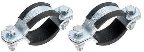 sourcing map 2 Pcs Split Ring Hanger, 76.1mm/3inch Adjustable Pipe Bracket Clamp Cushion Wall Ceiling Mount Pipe Support for Construction Petroleum Power Industry