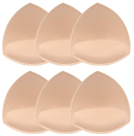 Mezrkuwr 3 paia di inserti per reggiseno, reggiseno, imbottiture push up, impermeabili, per reggiseno e reggiseno removibili per coppe A/B, giallo., A/B Cup