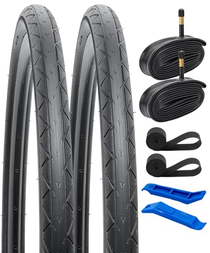 YunSCM 2er-Pack Faltbarer 28 Zoll Reifen 28x1.50 700x38C ETRTO 40-622 und 700C Schlauch AV48mm Schrader Ventil, kompatibel 700x38C 700x40C Reifen und Fahrradschlauch (W2113)
