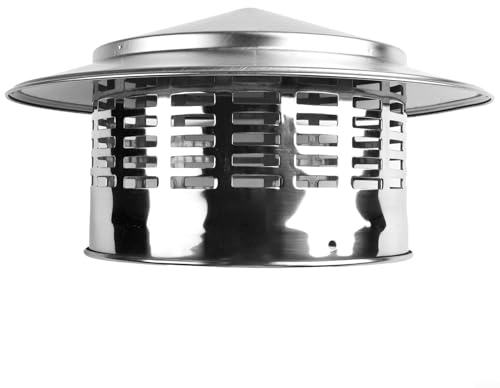 Eawfgtuw Cubierta de techo redonda de 110 mm/160 mm, tubo de ventilación de acero inoxidable, cubierta de sombrero de lluvia, campana de escape de tubo de techo, línea de chimenea de leña (160 mm)