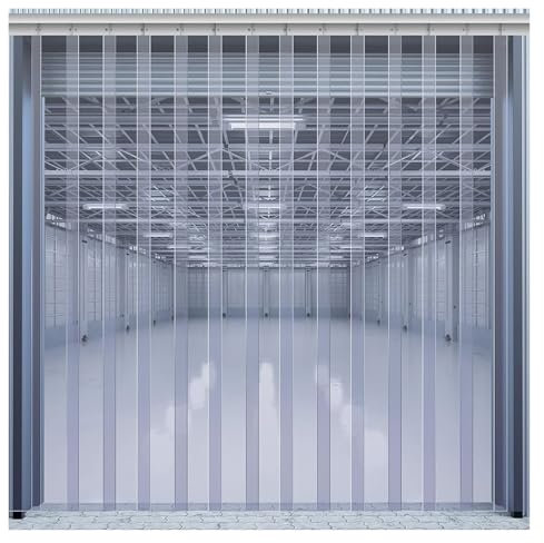 WXQTM PVC-Streifenvorhang Komplettpaket Transparente Industrievorhänge Leicht zu Montieren Wasserdicht Isolierte Vorhänge, für Lagerhäuser Gefrierschränke (1.5x2.2m)