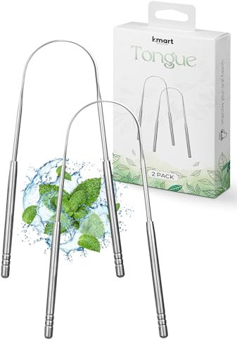 Roe Tenpo Zungenreiniger Edelstahl Set – Zungenschaber & Zungenbürste gegen Mundgeruch | Oral Care & Hygiene Tool Zungenreiniger für Erwachsene | Tongue Scraper Cleaner für Erwachsene, Männer & Frauen