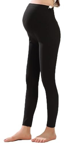Weardear Leggings Maternité pour Femme Thermique Taille Haute Extensible Longues Doux Yoga Noir L