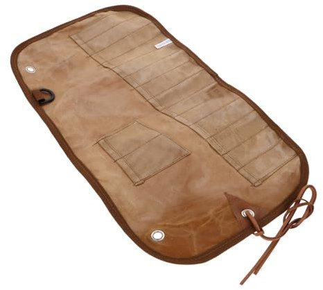 Happyyami De Rangement pour Couverts De Camping Toile Organisateur Portable pour Ustensiles Pochette De Voyage avec Design Unique Compartiments pour Rangement Pratique Extérieur