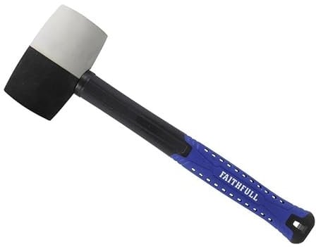 Faithfull FAIRMBWF16 Combination Rubber Mallet - Black/White 16oz Fibreglass Shaft