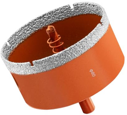 Meccion Diamond Hole Saw 80mm with Pilot Guide Bit, Professionals Brazed Diamond Drill Bit Hole Cutter for Tile, Porcelain, Glass, Ceramic, Marble