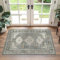 GENIMO Small Rug 60x90cm,Washable Vintage Non Slip Door Mat,Foldable Floral Print Thin Carpet for Entryway and Bedroom,Dark