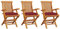 Xichuzi Gartenstühle mit Weinroten Kissen, Gartenmöbel, Balkonstühle, Hochlehner, Balkonmöbel, Bistrostuhl, Garten Stühle, Armlehnenstuhl, 3 STK. Massivholz Teak