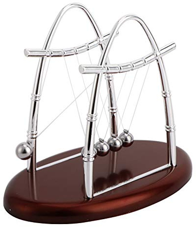 Newtons Cradle Steel Ball Pendulum, Educational and Fun Physics Desk Decor, Scientific Balance Toy for Office, Home, Student, Gift | 7.09 x 4.33 x 5.51 inch,Science Gadget,For Home Ornament,Study and Office Desk Table Decor,Helps to Relax the Mind