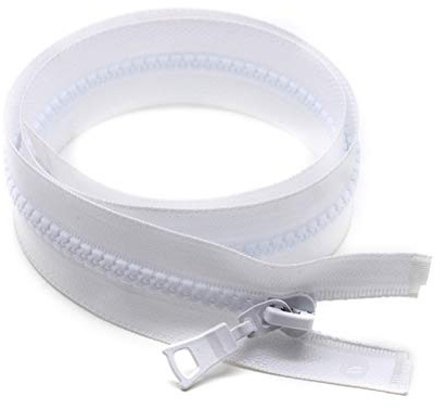 DQZRTUECA Nylon-Harz-Reißverschluss-Schieber Zwei-Wege, 5# Wasserdichter Harzreißverschluss, offenes Ende, Nylon-Spiralreißverschluss, Schwarz, 70 cm(White,70cm)