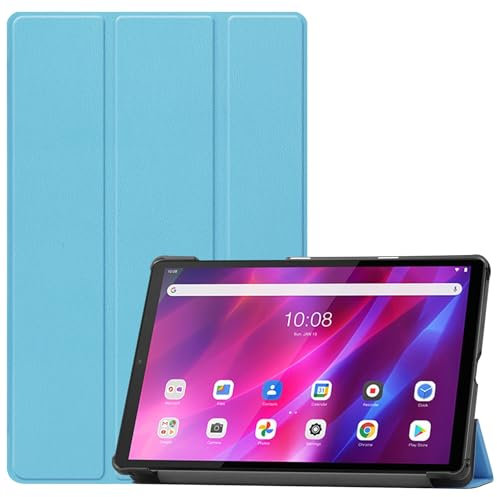 Custodia Compatibile con Lenovo Tab K10 Custodia 10.3 TB-X6C6F TB-X6C6X TB-X6C6NBF Slim Tri-Fold Stand Smart, Multi- Angoli di Visualizzazione Stand Hard Shell Folio Cover Auto Sleep/Wake zy (Blu