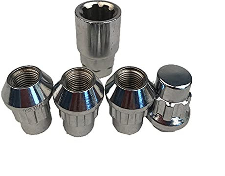 Boulons de Roue,Goujon de Roue M12X1.25 Utilisation Adaptée pour Nissan 4 + 1 Vis De Roue Vis Anti-vol Les Écroues Vis De Sécurité Verrouillage De Verrouillage des Boulons À Cône