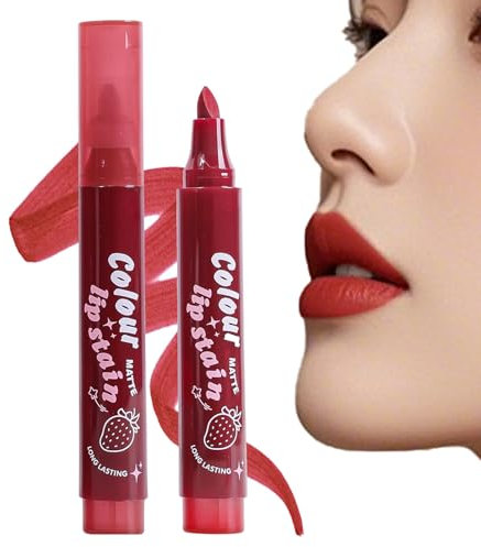 Evember Lip Stain Marker Pen | Matte Lip Color Liner Marker | Highly Pigmented Waterproof Tinted Lipstick, Long-Lasting Beauty Accessories for Daily Commuting