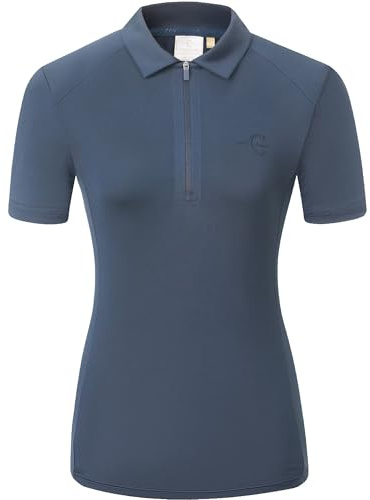 Covalliero - Damen Poloshirt FS26 – Sportliches Polo-Shirt mit Kragen – körperbetontes Kurzarm Sportshirt – atmungsaktiv & leicht – Reitshirt in Schwarz, Blau, Rot & Braun – Gr. XS-XXL