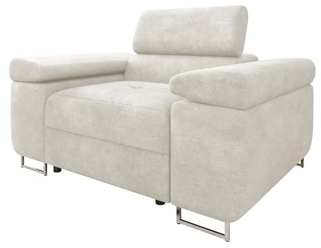 Mirjan24 Sofa Torezio I mit Einstellbare Kopfstützen, Einzelsofa, Polstersofa, Füße aus Metall Chrom, Sofagarnitur, Wohnlandschaft, Couchgarnitur (Lumo 55)