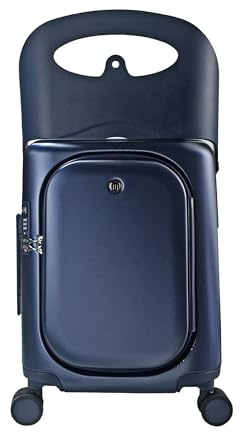 MiaMily Carry-On Plus Ride-On Koffer, Integrierter Sitz, Obenliegender Zugang, wasserdichte und Thermotasche, Radbremsen, TSA-Schloss, MarineMarineblau