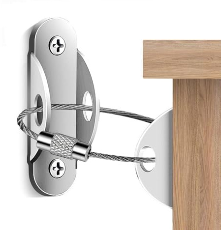 Furniture Wall Straps Secure To Wall Safety Bracket Wall Connector | Metal Tip Over Safety Brackets Wall Connectors for Dresser Cabinet Bookcase Shelves