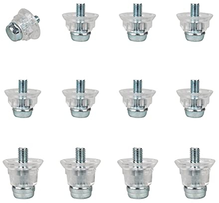 55 Sport Attack Metal-Tipped Replacement Football Studs - 12 Pack (13/16mm) - Clear