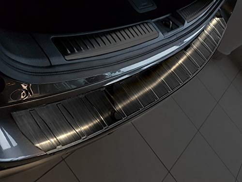 Avisa 2-45184 Ladekantenschutz Fahrzeugspezifische Passform Stoßstangenschutz mit Abkantung aus V2A Edelstahl - Schwarz