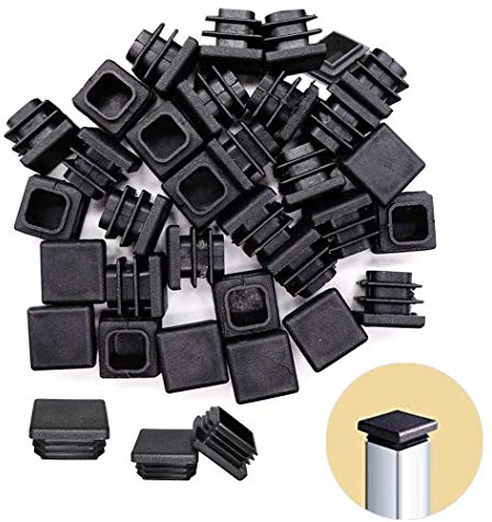 Rohrstopfen 30x30mm Lamellenstopfen Schwarz Kunststoff Stopfen für Quadratrohr Möbelgleiter Schutzkappen Rechteckstopfen 20 Stück