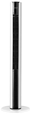Taurus Amazing - Ventilador de torre Babel Infinite 50W, Altura 110 cm, 3 velocidades y 3 modos, Timer hasta 15 horas, Auto off, Mando y selector táctil, Base antideslizante, Silencioso, Negro