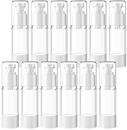 TIANZD 24 Stück 30ml Leer Airless Pumpspender Creme Spender Pumpflasche Kunststoff Kosmetik Vakuum Cremespender Transparente Reise Spenderflasche zum Befüllen Flasche für Gel Shampoo Lotion Creme