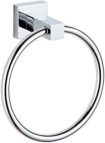 YUET Porte-Serviettes, Anneau Porte Serviettes chromé, Anneau Porte-Serviettes Mural en Acier Inoxydable 304, Porte Serviette Rond pour Salle de Bain, Cuisine
