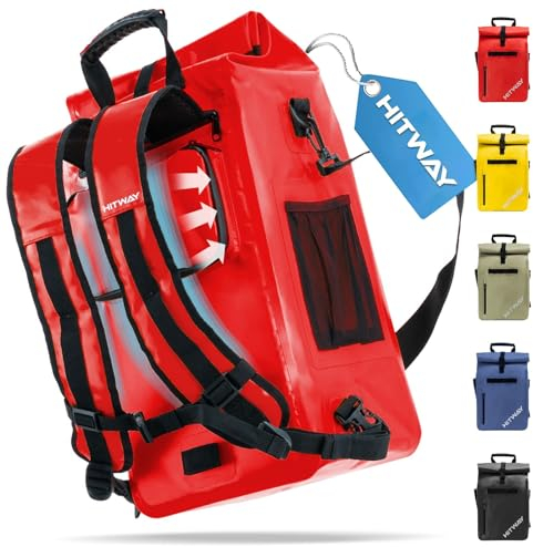 HITWAY 3in1 Fahrradtasche-29L-Geeignet als Umhängetasche - Gepäckträgertasche -Rucksäcke für Radsport -100% wasserdicht - 3M reflektierende Paneele