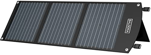 BALDERIA Solarboard 60W | Panel solar plegable | Placa solar para estaciones de energía, baterías, generadores móviles | Con DC, USB, 2 soportes y asa | Para exteriores, camping, autocaravana, barco