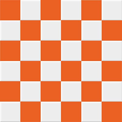 Indigos Floor Sticker Tiles - Orange - 30 x 30 cm - for Floor Tiles - Wall Tile Stickers - Adhesive Tiles for Floor - Sticker Tiles Kitchen, Bathroom, Toilet, Border Tile Mirror Renovation